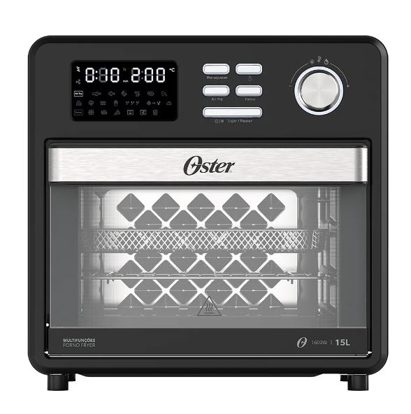 Forno e fritadeira sem óleo 15 litros multifuncoes oster ofor160 preto ...